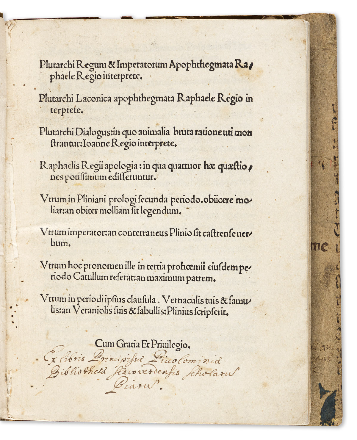 Plutarch, Pliny, Catullus, [and] Pomponius Laetus (1425-1497) Post-Incunabula Sammelband, 1508 & 1510.